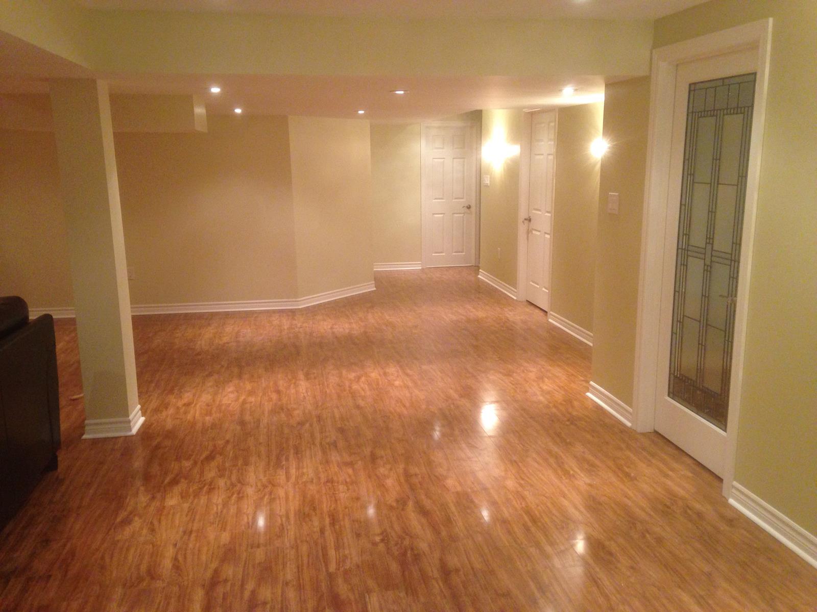 Open concept finished basement